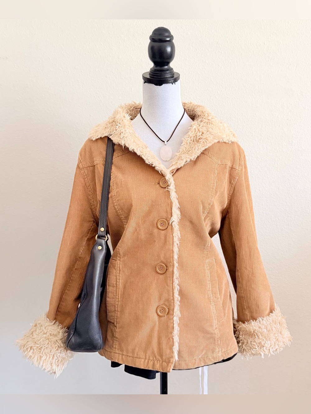 Vintage y2k esprit corduroy fur jacket